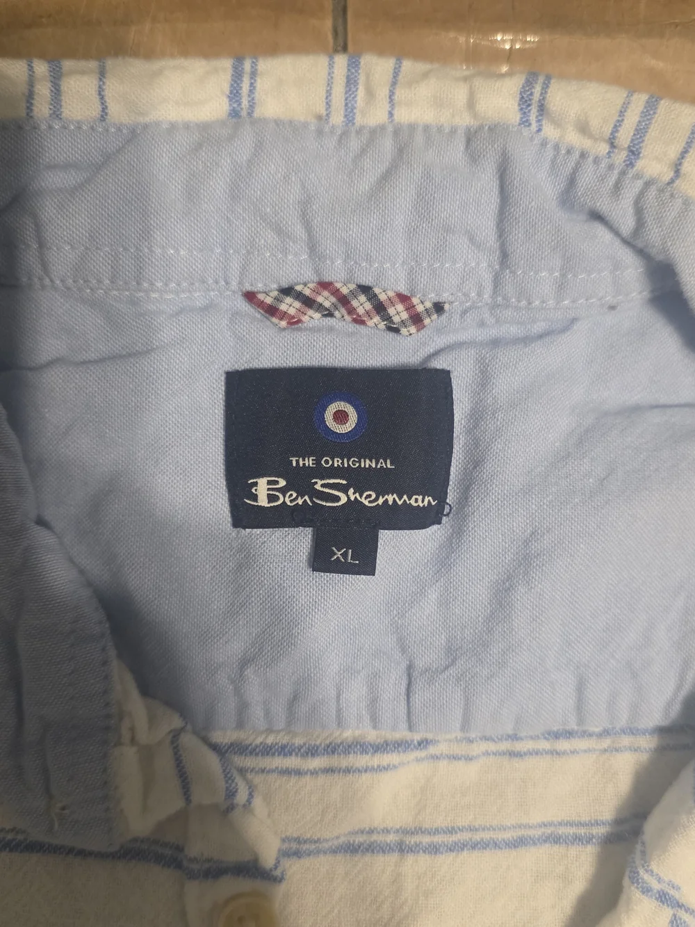 Ben Sherman White Shirt with Light Blue Stripes